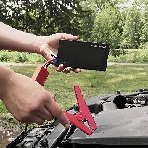myCharge Adventure Jumpstart Portable Charger 6,600 mAh External Battery Pack with Detachable Jumper Cables - Black