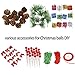 Auihiay 20 Pack 80mm Christmas Clear Ornaments Ball and Various Accessories for DIY Christmas Tree Balls Baubles Holiday Wedding Party Home Decorations