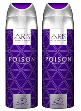 ARIS COSMETICS Poison Deodorant Body Spray for Women (200 + 200 = 400 ml) -Combo Pack of 2
