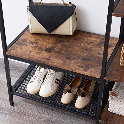 OIAHOMY Entryway Coat Rack with Storage Shoes Bench,Industrial Hall
