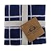 The Weaver's Blend Set of 8 Terry Dish Cloths, Check Design, 100% Cotton, Absorbent, Size 12”x12”, Blue Check,Kitchen Towels and Dish Cloths