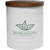 Carolina Soothing Eucalyptus Scented Candle, 16 oz Wellness Relaxing Aromatherapy Candle, 2 Wick White Jar Soy Blend Wax, Candles for Home, 60H Burn - Made in The USA