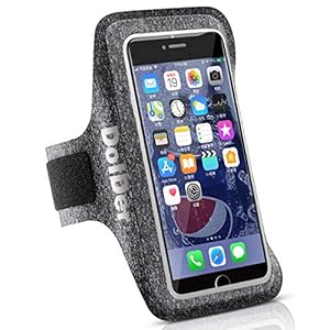 DolDer Waterdichte sportarmband tas joggen gsm-tas voor smartphone tot 6,7″ iPhone 13pro, Galaxy S21, Xiaomi Mi 10T Pro etc (donkergrijs)