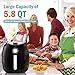 Habor Air Fryer, 5.8QT XL Large Hot Air Fryer Oven, Air Cooker w/Detachable Non-Stick, Quick Knob, Recipes, for Thanksgiving Meal, Chicken, Pie, Suitable for Dishwasher, 1700W