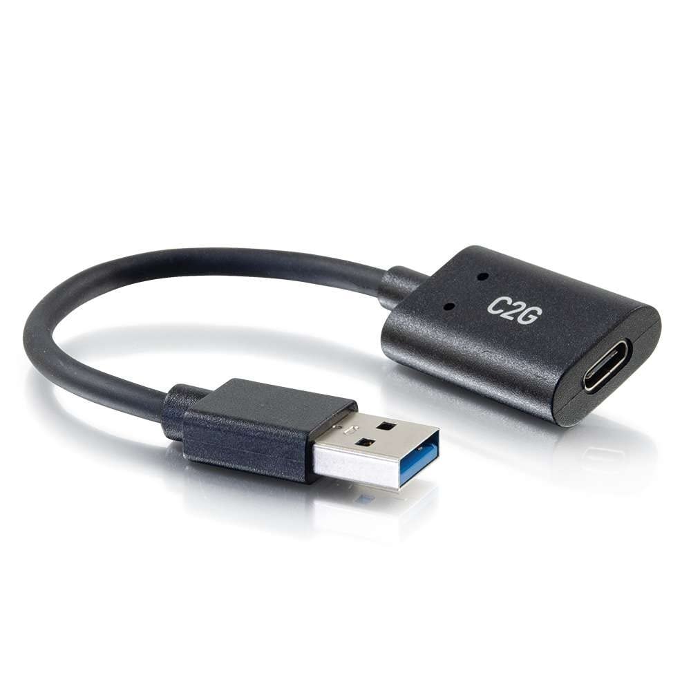 C2G 54428 15CM USB-C Female to USB-A Male SuperSpeed USB 5Gbps Adapter Converter, Compatible with Smartphones, Tablets and Laptops, Black