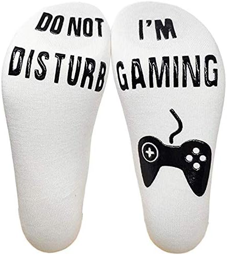 Toamen Do Not Disturb, I'm Gaming Novelty Funny Ankle Socks Christmas Sale Clearance Men Women Unisex Letter Funny Mid Calf High Socks, Great Gift For Game Lovers