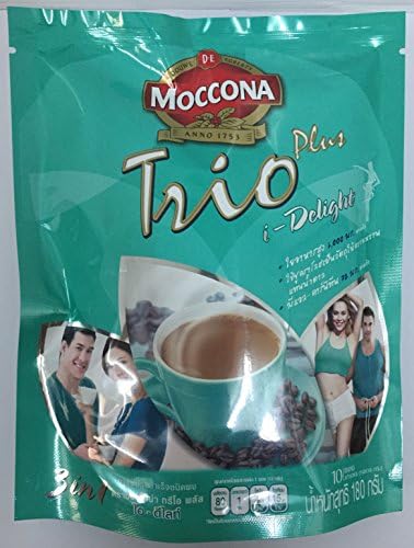 Moccona trio plus i-delight with L- carnitine 3 in 1 coffee Net weight 180g/10 sachets in a bag