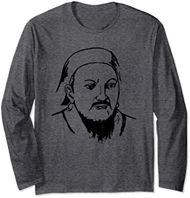 Unisex Genghis Khan Long Sleeve Shirt T-Shirt 2XL Dark Heather