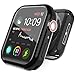 Yestan iWatch 4 Case 44mm with TPU Screen Protector 44mm -Anti-Scratch Protective Case High Definition Clear Cover Ultra-Thin Sensitive Touch for iWatch 44mm Series 4(Black, 44mm)