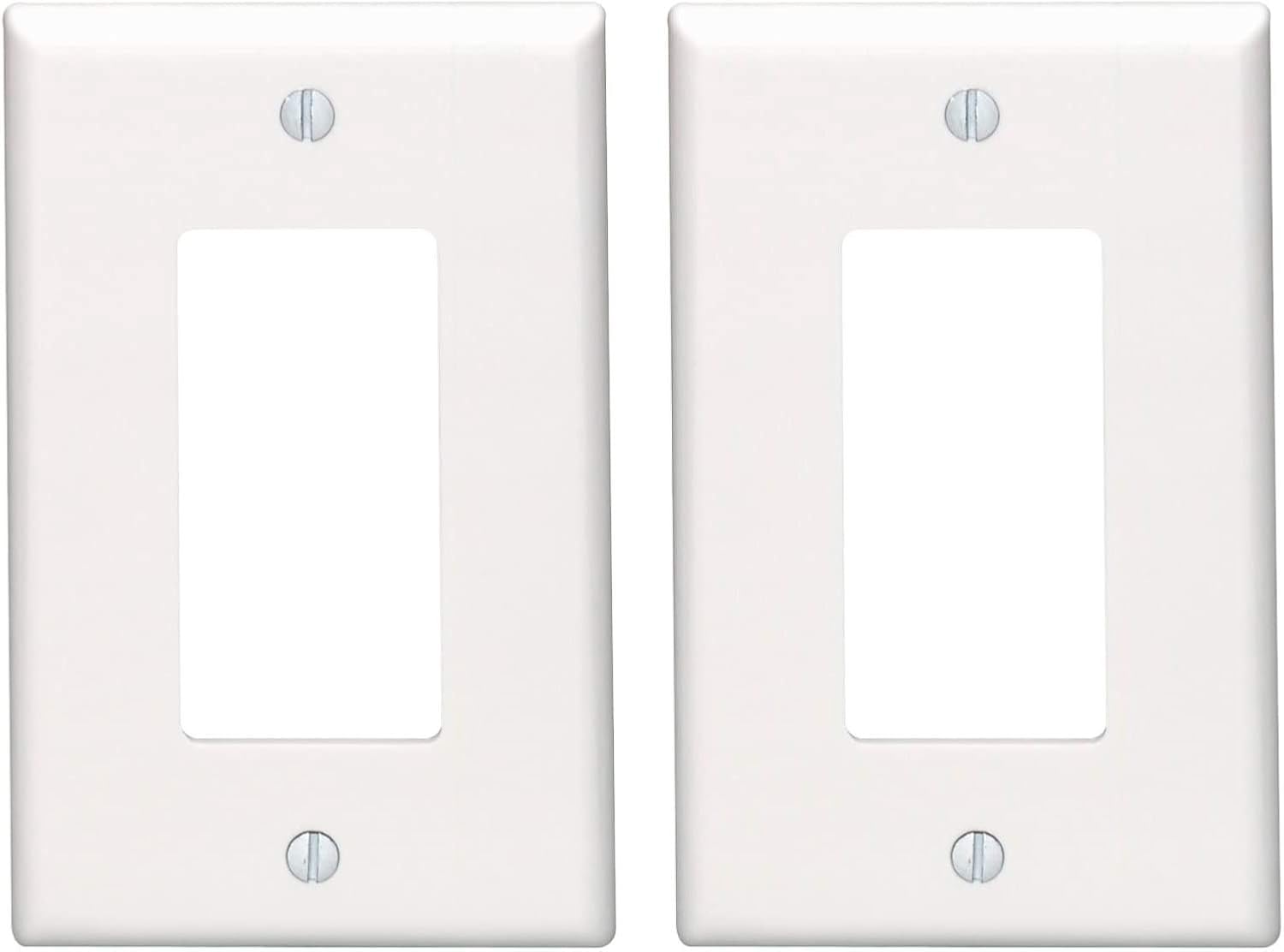 Leviton 80601-W 1-Gang Decora/GFCI Device Wallplate, Midway Size, Thermoset, Device Mount, White - Switch Plates - 