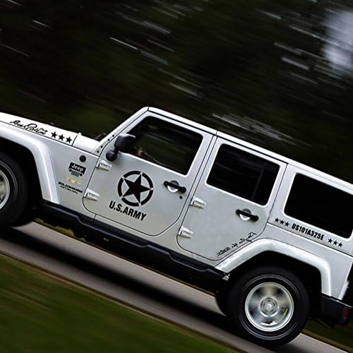 Sport Racing SUV Body Large Graphic Brothers Offroad Team Star Body Hood Door Sticker Vinyl Decal for Ford Jeep Wrangler TJ JK CJ YJ 4-door (Black)