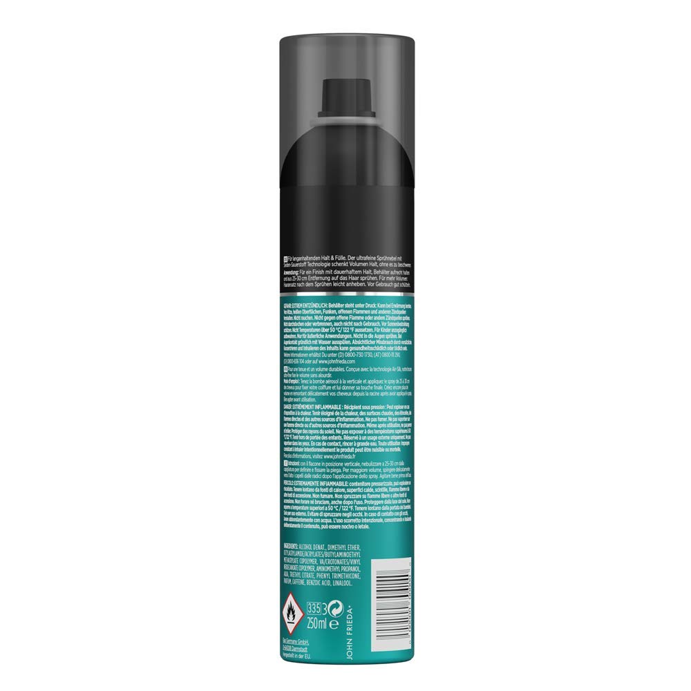 john frieda luxurioses volumen endlos volumen haarspray 2er pack 2 x 250 ml