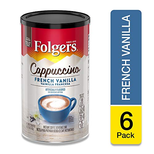 Folgers Cappuccino French Vanilla Instant Coffee Beverage Mix, 16