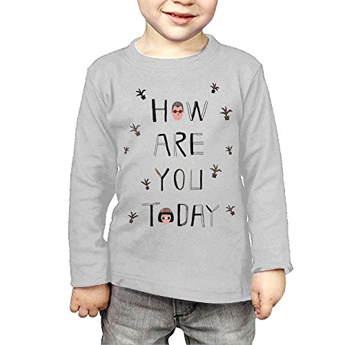 ZheuO Boys & Girls Infant How Are You Today Cozy 100% Cotton Tee Unisex Gray 3 Toddler