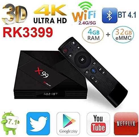 Darshion X99 Smart TV Box Android 7.1 RAM 4GB ROM 32GB UHD 4K 2.4G / 5G WiFi BT4.1 HDR10 HD Media Player w/ 2.4G Air Mouse Remote Control