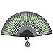 Warmtree Bamboo Folding Fan Handheld Fan, Peacock Feather Pattern