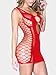 Sexy Seamless Cut Out Red Fishnet The Mini Dresses Chemise Lingerie for Women for Sex
