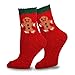 TeeHee Christmas Holiday Cozy Fuzzy Crew Socks 3-Pack for Kids (6-8 Years, Gingerbread)