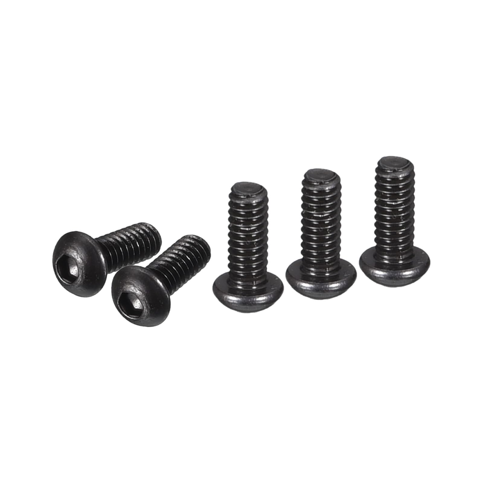 DTGN M2-0.4x6mm Button Head Socket Cap Screws - 100Pack - Good for Machine - Carbon Steel Black Oxide - Hex Drive Full Thread Fasteners