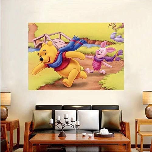DIY 5D Diamond Painting by Number Kit,Winnie The Pooh Crystal Rhinestone Embroidery Cross Stitch Arts Craft Canvas Wall Decor (7.9X9.5IN)