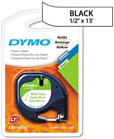 Genuine DYMO Black on White Paper LetraTAG Tape Label for Dymo LetraTag QX50 Label Maker