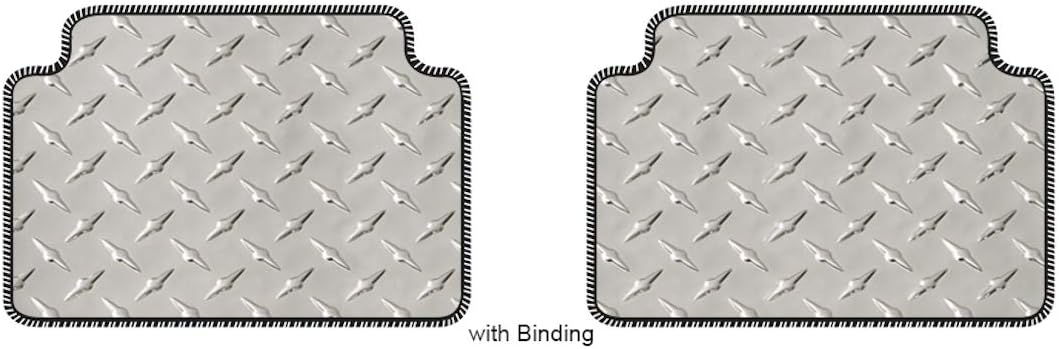 Intro-Tech AR-137R-DP Diamond Plate Second Row 2 pc. Custom Fit Floor Mats for Select Alfa Romeo Berlina 1750 Models - Simulated Aluminum, Silver