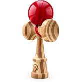 Bamboo Pro Kendama, Modern Pro Shape, Ball and Cup Game (Red) | 62 MM Large Tama, Enlarged YC-2 Ken, Bearing Bead and Newly Developed Glossy Grip Paint