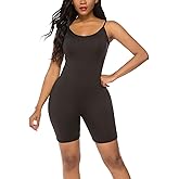Amiliashp Women's Spaghetti Strap Tank Top Short Jumpsuit Rompers Bodysuit One Piece Catsuit