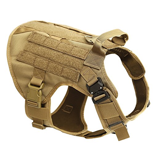 Water-resistant tactical military k9 dog harness vest w…