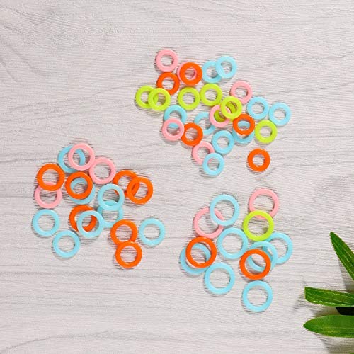 image for ULTNICE 300pcs Stitch Markers Plastic Knitting Markers Rings Smooth Cr