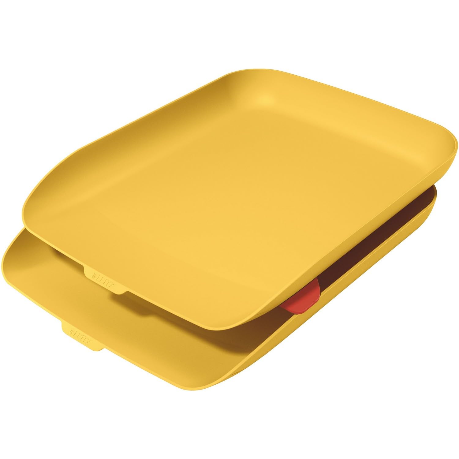 Leitz A4 Letter Tray, Set Of Two, Cosy Range, Warm Yellow, 53581019