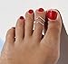 Zehui Lady Elegant Simple Adjustable Gold Silver Metal V Toe Ring Foot Beach Jewelry Silver