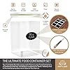 Chef's Path Kitchen Storage Box Set of 4 Extra Large Airtight Food Storage Jars for Sugar Flour Cereal Rice - Measuring…