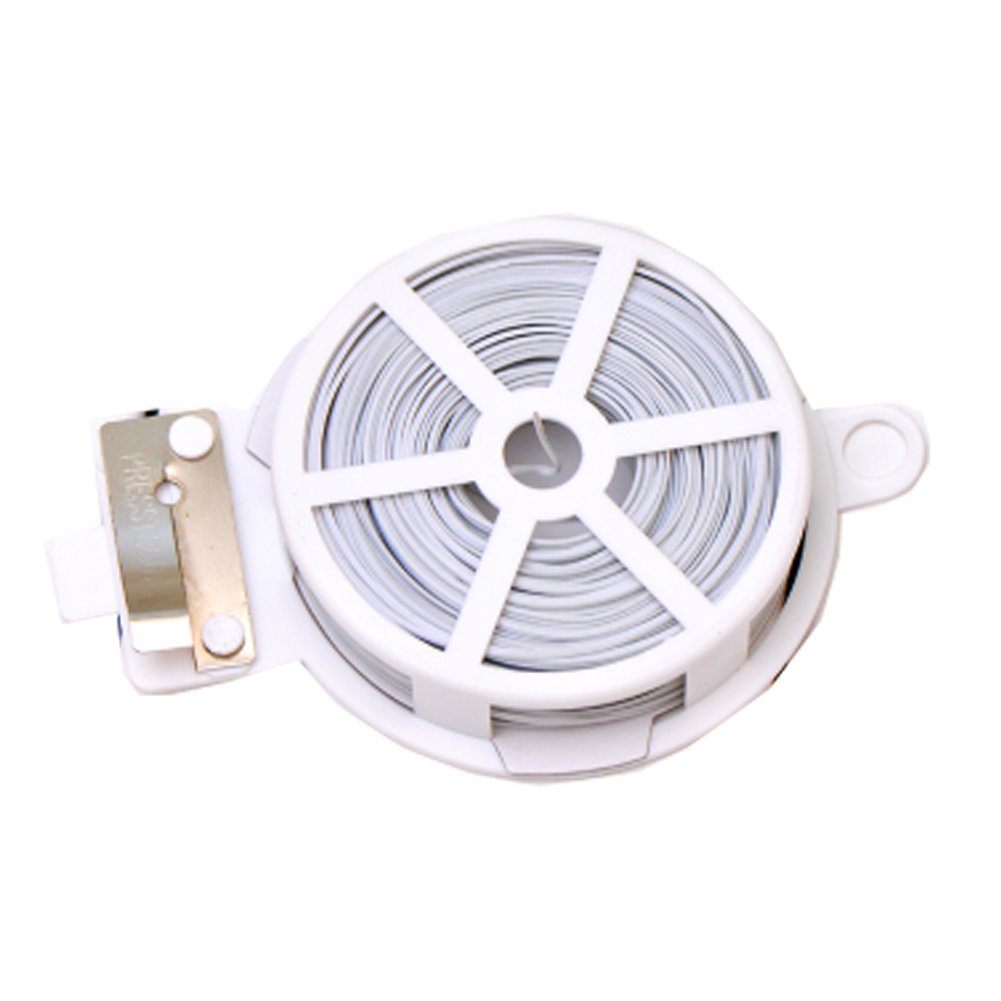 HLHome 50m Versatile Metal Cable Ties Line Device Home Kitchen Cable Ties Food Bag Sealing Cable Tear Strip Cable Tie Tie The Rope (1pcs, White)