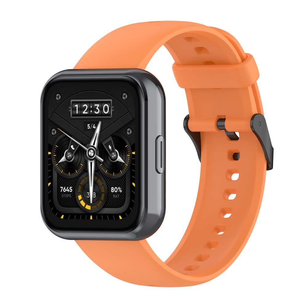 Tyogeephy Compatible with Realme Watch 3/Watch 2/Watch 2 pro/Watch S pro/Boat Watch Lite/Noise Colorfit Grand Bands, Soft Silicone Sport Strap for Men Women