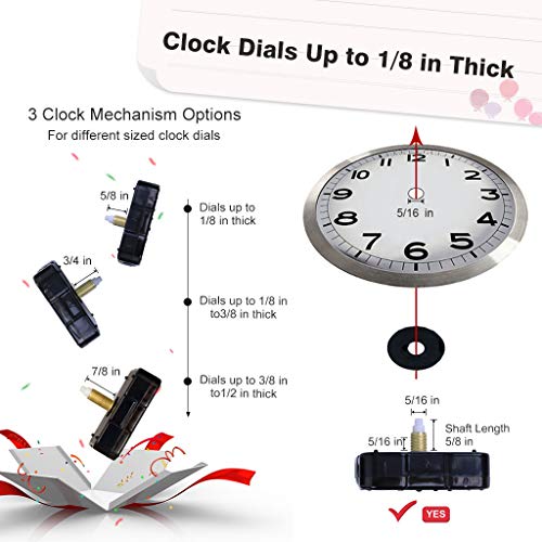 EMOON 2 Pack Clock Movement Mechanism with 4 Pairs of Short Hands