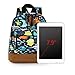Zicac Childrens' Cute Canvas School Backpacks Mini Rucksack School Bag (S, Blue-Coffee)