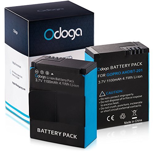 Odoga Compatible 2 Pack Of GoPro Hero3 Hero 3+ AHDBT-201 AHDBT-301 AHDBT-302 Batteries