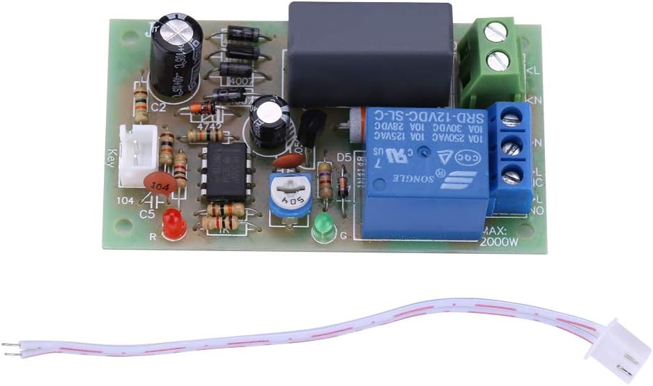 Walfront 220V AC Relay Module, Adjustable 1s-60s/1s-5min Delay Time, Normally Open, 10A, Automatic, High Load Power