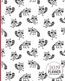 2019 Planner Weekly And Monthly: Calendar Schedule and Organizer. Inspirational Quotes, Raccoon Pattern Cover | January 2019 through December 2019 by Paper Pumpkin