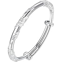 アクセサリー silver 925 simple design bangle 925 Sterling Silver Rolling Bangle - Sleek Simple Design, 6