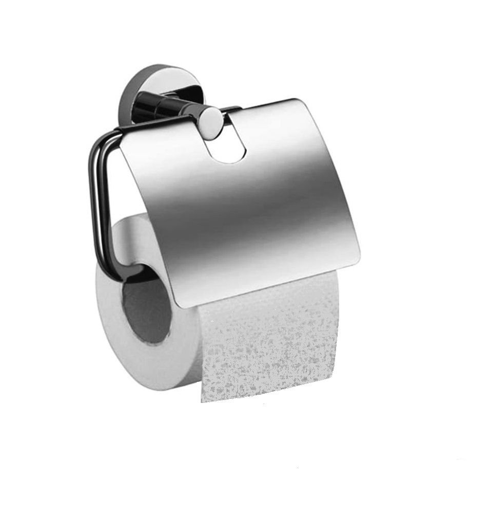 Haceka Toilet roll Holder IXI with lid, Stainless-Steel, Silver, 15 x 15 x 9 cm