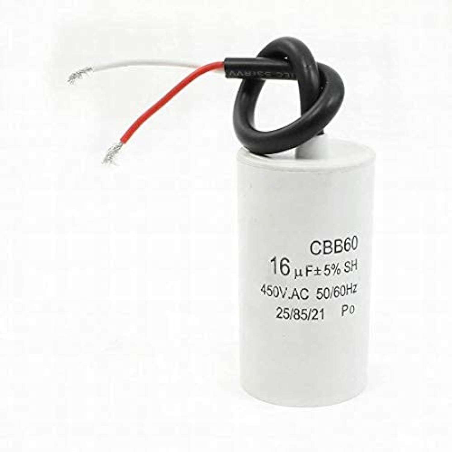 YUTOKEER CBB60 16Uf 450Vac Motor Capacitor, Metallized Polypropylene Film, Round, Plastic, 4x7.3Cm/1.6x2.9inch, Capacitor