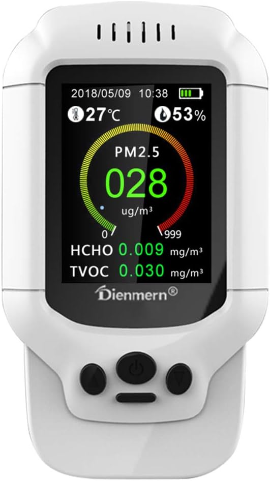 CCDYLQ Handheld Air Quality Monitor Formaldehyde (HCHO) TVOC Air Quality Index (AQI) Humidity Temperature Detector for Indoor Outdoor Accurate Real Time with Alarm