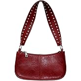 SongKedora Trendy Shoulder Bags for Women Y2K Leather Purse Studded Handbags Retro Crossbody Bag Small Cute Hobo Bag
