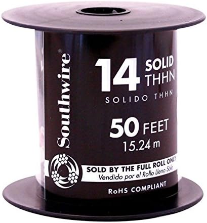 SouthwireCOMPANY LL 11581641 14 Gauge Solid Red Thhn Wire, 50'