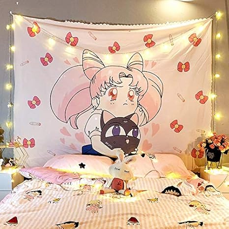 Amazon Co Jp タペストリー ピンクtapestrysをぶら下げマクラメアニメタペストリーかわいい美少女戦士セーラームーンの部屋 のインテリアの大学寮の装飾かわいい妖精の洗濯タペストリー Color Size 1800mmx2300mm ホーム キッチン