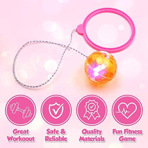 Playkidz Flashing Skip Ball with LED Lights, Ankle Jumping Game for