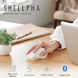 ELECOM Bluetooth Mouse Ergonomic Shape, Silent