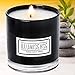 Illumisense Black Luxury Candle for Home Decor 9 oz, Scented with Amber Bergamot and Sage Vanilla Fragrances, up to 80 Hours Burning time, 100% Natural Single Wick Soot-Free.